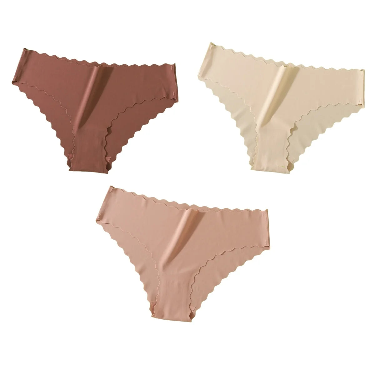3Pcs/Set Ice Silk Panties Women Low Rise Briefs Female Underpants Invisible Underwear Sexy Lingerie Seamless Bottoms XS-XL