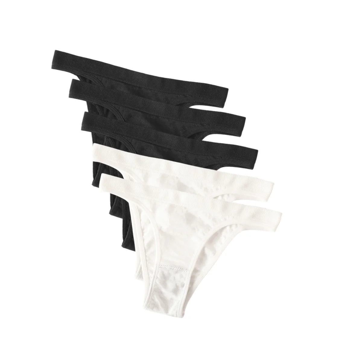 5Pcs/Set Women Seamless Brazilian Panties Solid Color High Leg Cut Briefs Sexy Underwear Female Underpants Comfort Lingerie