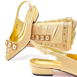 Doershow New Arrival Shoes and Bag Set African Sets 2024 Olive Nigerian Women Shoes and Matching Bags Set for wedding1-11