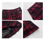 American Style Retro Low Waisted JK Plaid Pleated Skirt Women 2026 Summer New Spicy Girl Wrap Hip Slim A-line Ultra Skirt YOQG