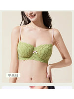 Full Bust French Lace Bralette Wireless Support for Women Plus Size Full Coverage T-Shirt Bra Anti Sagging Comfort MOYISU Sexy