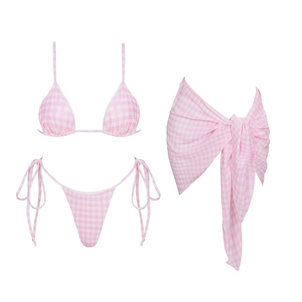 3Pcs Micro Bikinis 2026 Swimwear Women Swimsuit Sexy Brazilian Bikini Set Printed Beachwear Push Up Bathing Suit biquini Female