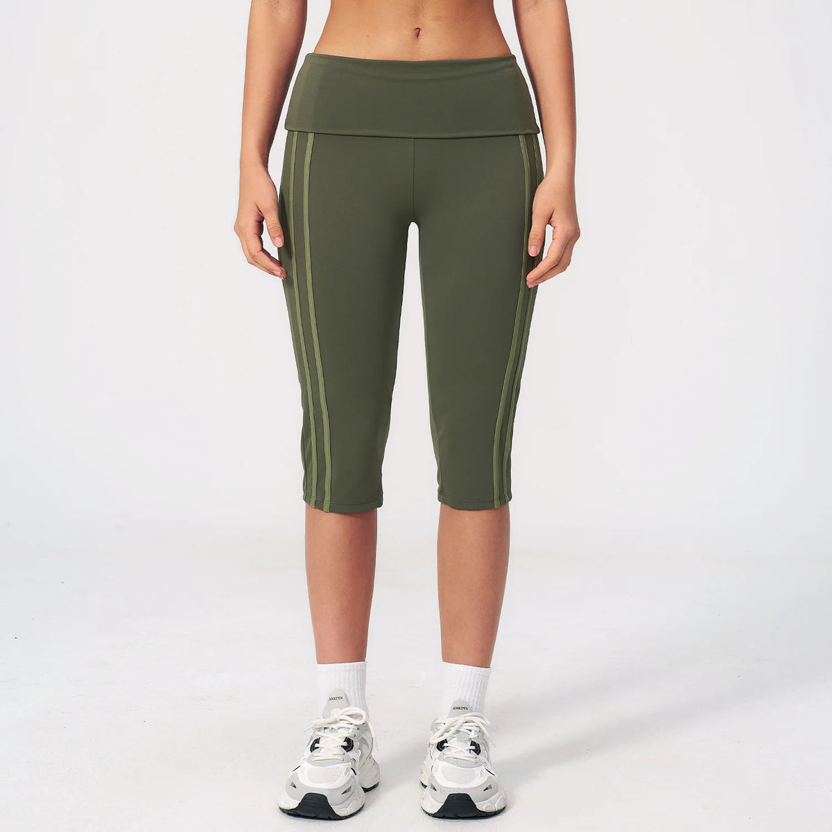Calf-Length Pants High Waist Capri Leggings Women Fitness Pants Running Yoga Leggings Pants Gym Tights Leggings Push Up Workout