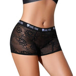 Sexy Lace Women's Flat Corner Pants Letter Waist with Flowers Design Underwear Mid-waist Breathable Comfortable Lady Boyshort