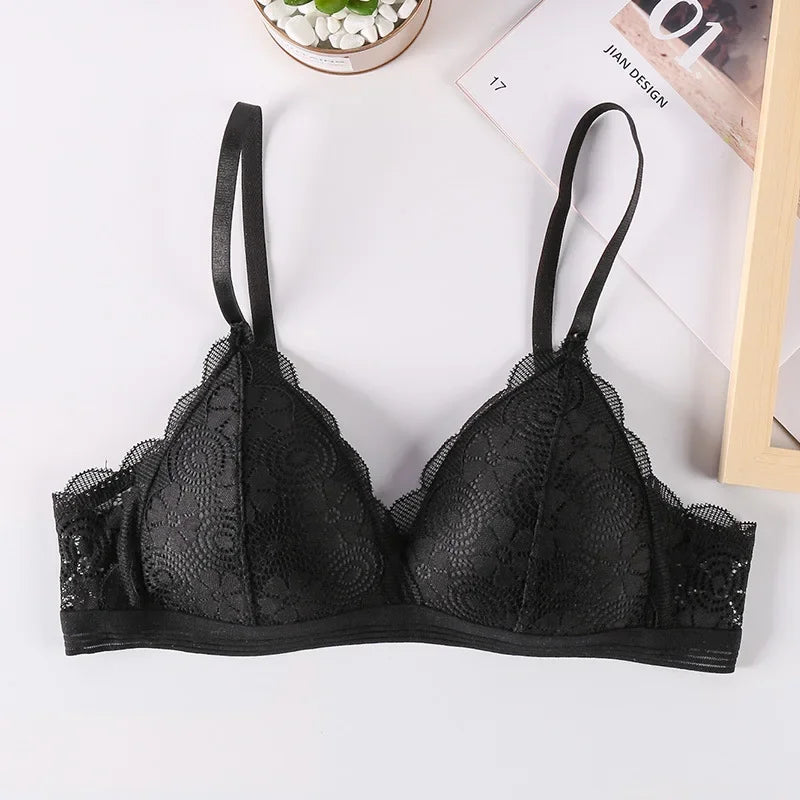 Floral Lace Bras Women Bralette Non-wire Bra Push Up Underwear Back Buckle Brassiere Female Sexy Lingerie