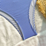 2025 New Split Swimsuit Women's Drawstring Backless Fashion Sexy Stripes Gather Slim and Thin Swimsuit Купальник Женский