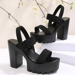 2026New model for ladiesHigh Heel Fish Mouth Women's Sandals Plus Size 414243Thick Heel Casual Sho