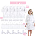 6-15 Set Muti Colors Spa Party Robe for Girls Kids Birthday Party Supplies Favors Spa Day Robes Gowns Sleepover Pyjama Party