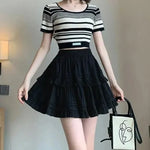 Sweet Cute Lace Mini Skirt Women Kawaii White Ruffles Pleated Short Skirts Woman 2025 Summer Korean High Waist A Line Skirts