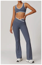 Yoga Set2 Pieces Workout Outfits Fitness Sportswear Gym Tracksuit High Waist Leggings Sports Bra Athletic Wear Women Clothes