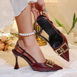 Women's Sandals Fashion Metal Trim Women's Summer NewDress Women's Heels Shoe