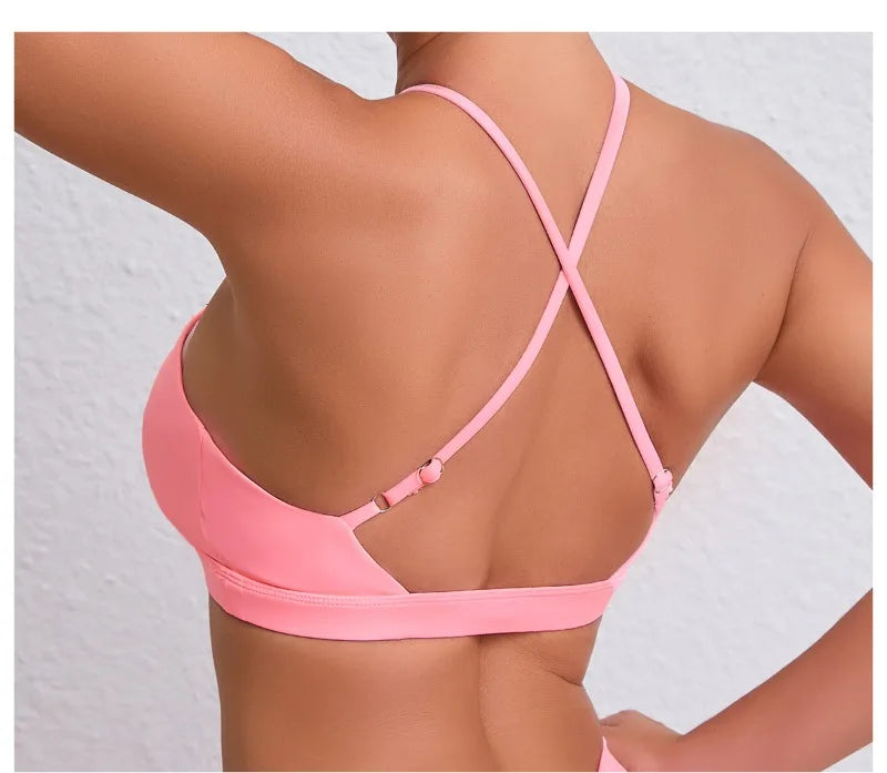 Women's Yoga Bra - Running Cross Back Breathable Naked Feel Sports Fitness Brafor Yoga Running Gym Top
