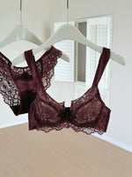 French Style U-Back Lace Minimizer Bra Set for Women | Big Bust Support Deep V Anti-Sagging | Sexy Summer Lingerie MOYISU Panty