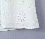 Foridol White Lace Cotton Dress V Neck Off Shoulder Sexy Beach Short Dress Summer Women Buttons Cut Out Mini Beach Sundress 2025