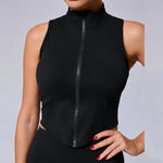 No Padded Sports Top Women Gym Vest 2025 Zipper Fitness T-shirts Woman Compressed Shirt Yoga Clothing Sportswear