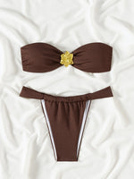 ZTVitality Solid Bikini Strapless Swimwear Women's Swimsuit 2025 New Sexy Biquini Bikini Set Low Waist Summer Bathing Suit