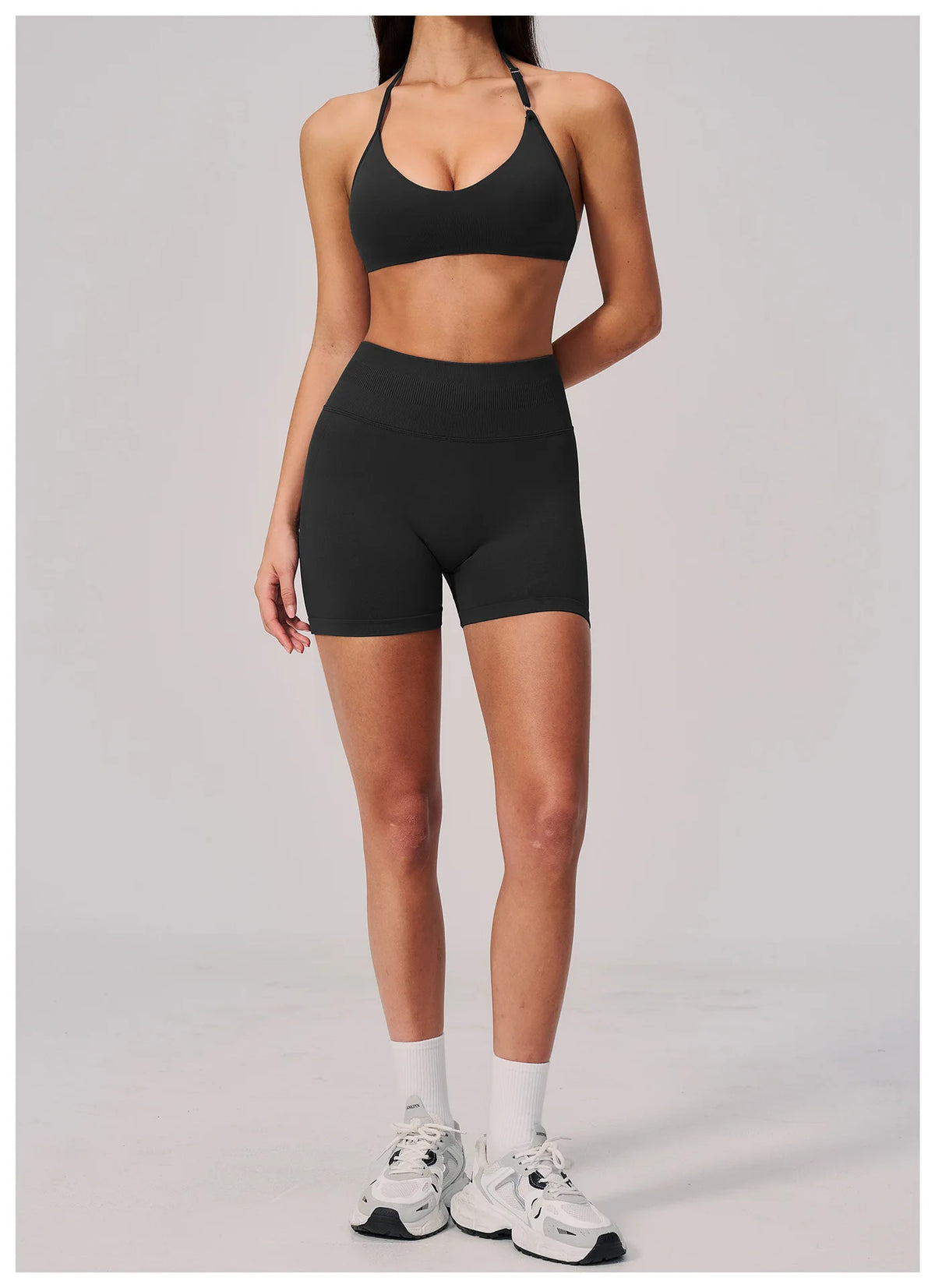 2 Pieces Seamless Yoga Sets Women Solid Color Sports Bra Tight Fitting Peach Buttocks Shorts Fitness Suit Gym Running Tracksuit