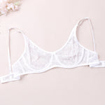 3 Pcs Womens Lace Bra Underwire BH Hollow Out Embroidery Perspective Sexy Underwear Lingerie Tops Plus Size Brassiere