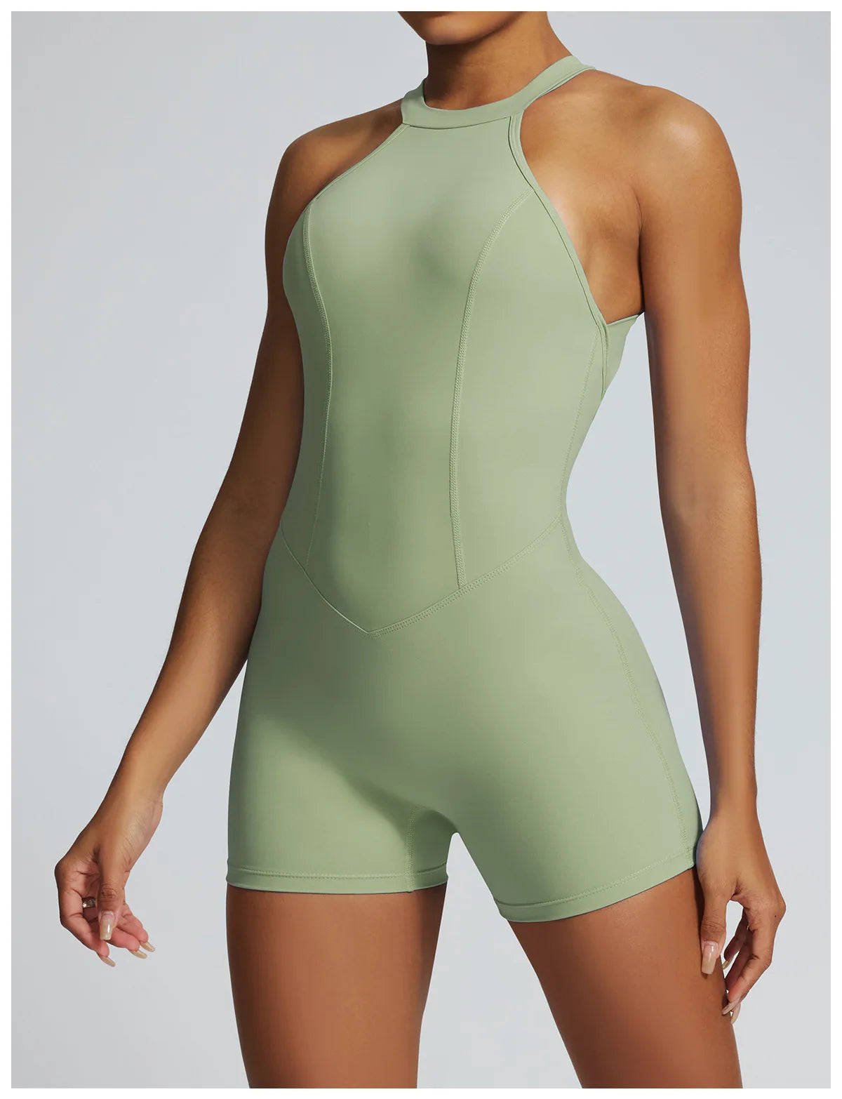 Short Sports Jumpsuit Women Hollow Out Backless Sleeveless High Elasticit Yoga One Piece Suit Tight Fitting Fitness Rompers