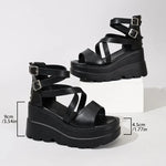 Super High Heel Women SandalsInner Height Increase Wedge Sandals for Women Peep-toe Platform High Heeled Sandals Sandalias