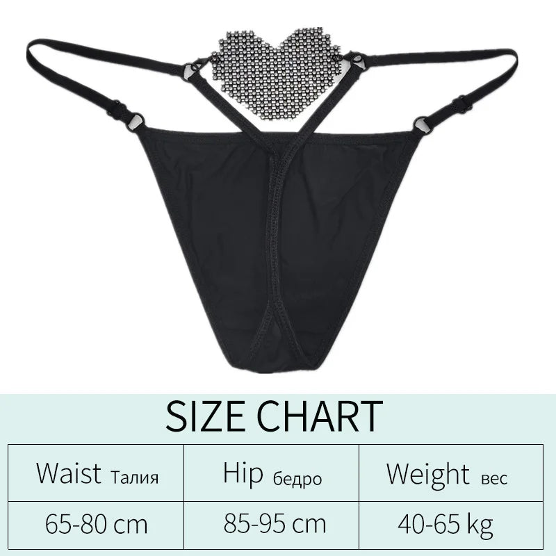 Diamonds Sexy Girls Thong Women Panties Letter Rhinestones G String Briefs Hot Erotic Underwear Low Waist Female Intimates