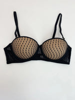 Sexy Lingerie European and American Style Corrugated Bra with Thin Upper and Thick Lower Padding, Side Breast Support, Soft Underwire, Small Chest, Anti-Gathering, Anti-Sagging, Lift-Up Bra