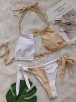 Leopard Diamond Bikini 2026 Women Hollow out Swimsuit Female Swimwear Two Pieces Bikini Set Halter Bather Bathing Suit Swim Lady