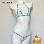 DEKA Women Exotic Mini Micro Bikini Two Piece Hollow Out Swimsuit Bathing Open Crotch Swimwear Lingerie Underwear Set Sunbath