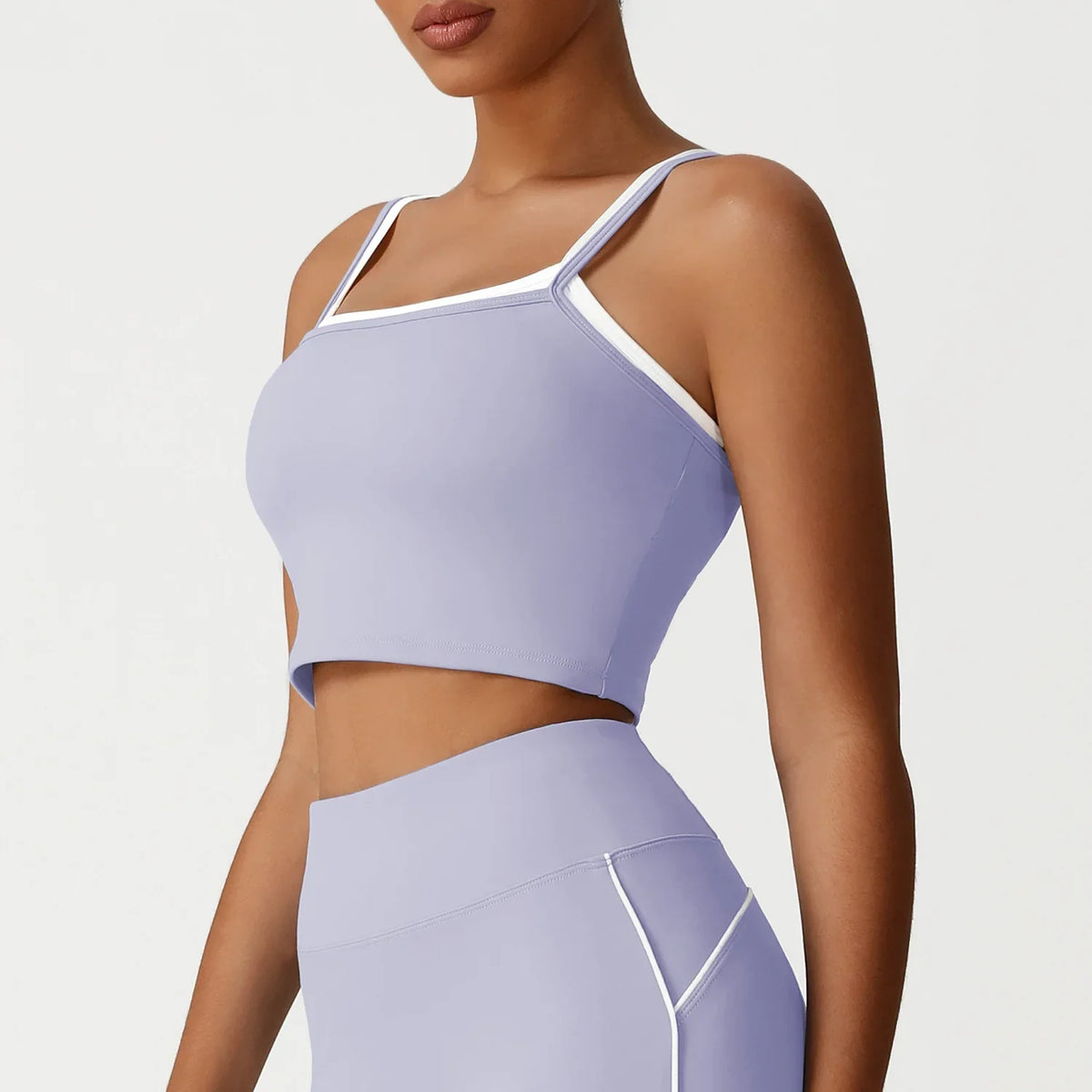 Women's Seamless Yoga Vest - Fake Two-Piece with Backless Removable Padded Sports Bra Stretchy Running Fitness Tank Top