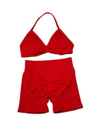 2 Piece DFTLF Impact Gym Set Women Sports Bra Shorts Sets Open Back Scrunch Butt Seamless Workout Jogging Sports Training Set