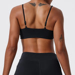 Hearuisavy Summer Sports Bra Shockproof Push Up Gym Top Women Quick-Dry Yoga Clothes Pleated Design Brassiere Workout Crop Top