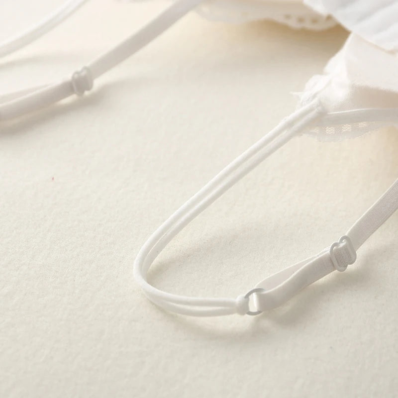 Lace Bra Women Non-wire Bralettes Small Cup Push Up Bras Backless Sexy Lingerie French 1/3 Cup Underwear Female Padded Brassiere