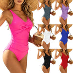 2026 New Solid Cross One Piece Swimsuit For Women Plus Size Swimwear Push Up Bathing Suit Beachwear Deep V Neck Swimming Suits