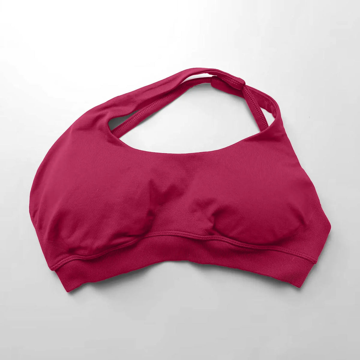 NCLAGEN Asymmetric Sports Bra High Support Backless Gym Top Women Halter Fitness Running Workout Clothes Sexy Seamless Underwear