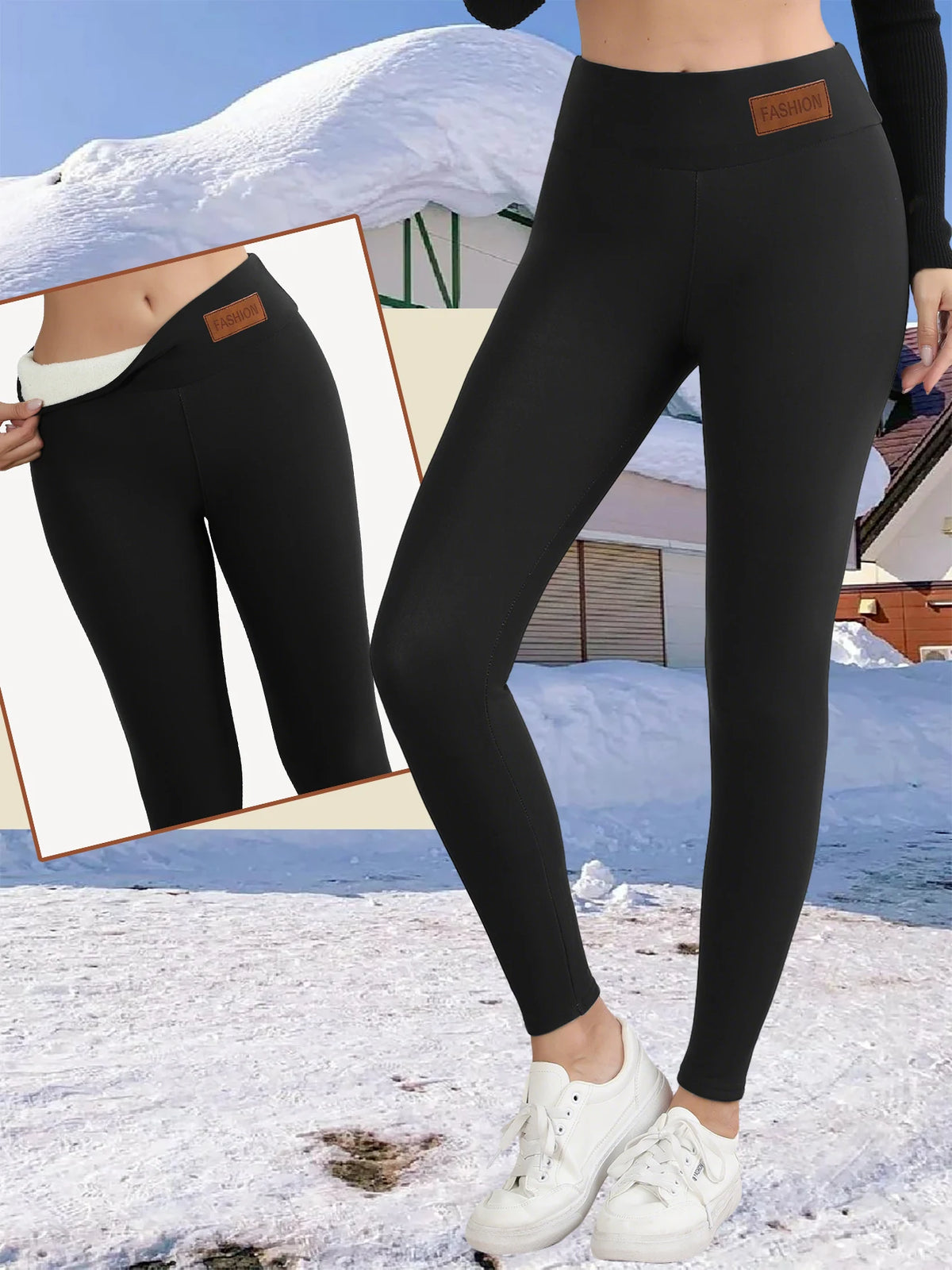 Winter Thicken Warm Leggings Women Lamb Cashmere Joggers High Waist Fleece Elastic Tights Warm Tights Pants Slim Velvet Legging