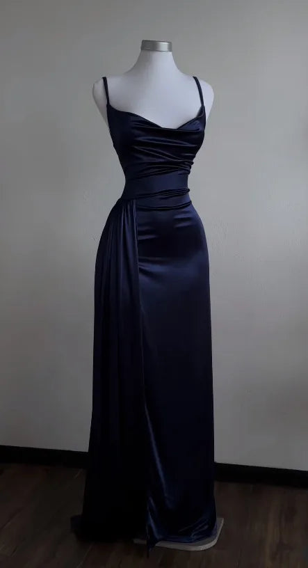 Y2k Hot Girls Pleated Spaghetti Strap Dresses Women Solid Color Sexy Backless Package Hip Slim Slit Long Dress Female Streetwear