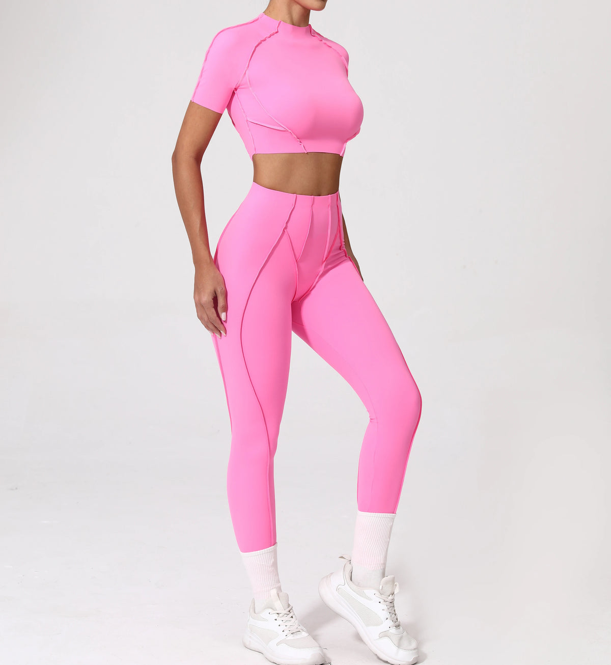 2PCS Yoga Suit Sports Set Women Quick-Drying Gym Set Women Tracksuit Running Workout Long Sleeve Sports Shirt Yoga Clothing