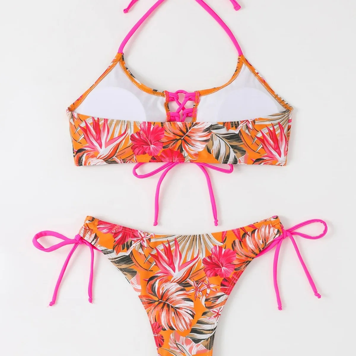 New Cross-Strap Split Beach Sets Women's European & American Sexy Print Bikini Set for Foreign Trade Fashion Swimsuits