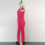 4 Color Hollow Out Sleeveless Crochet Knitted Tunic Beach Cover Up Cover-ups Beach Dress Beach Wear Beachwear Female Women K6783