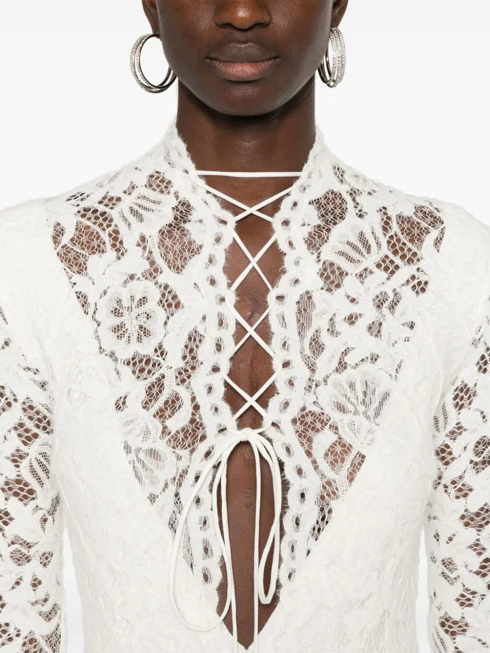 Woman Dress Clothing V-neck White Lace Dress 2025 Vestidos Para Mujer Fall Lace-up High Slit Slim LongEvening Party Dresses