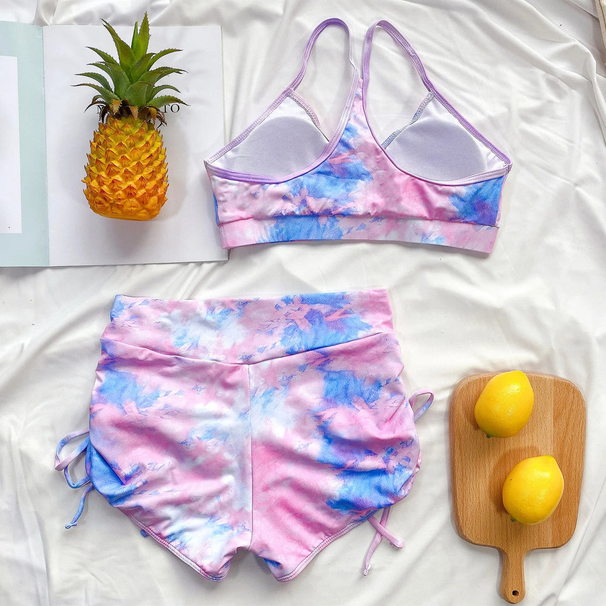 New Two Piece Swimsuit Swimwear Women Print Shirring High Waist Bathing Suit Beachwear High Quality Banadores Bikini 2026 Mujer