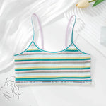 Women Non-wire Bras Female Cotton Bra Tops Striped Crop Top Small Breast Breathable Push Up Bra Comfort Girl Underwear
