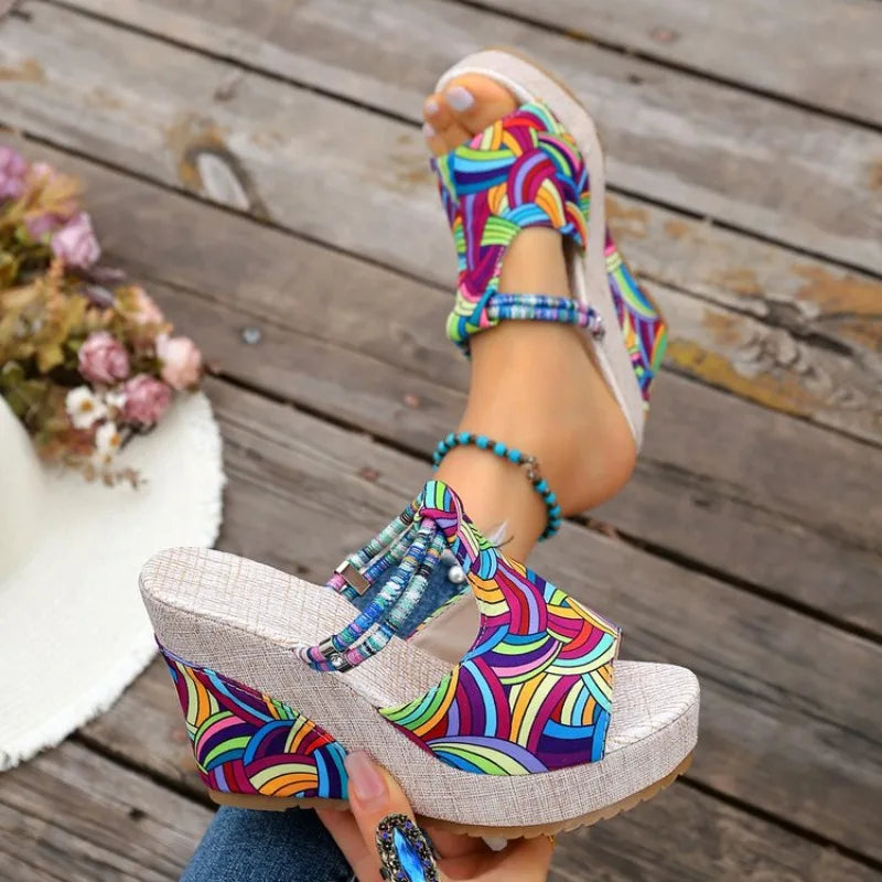 Summer New Round Toe Comfortable Temperament Casual Slippers for Women Fashionable Elegant Sexy Banquet High Heel Slippers