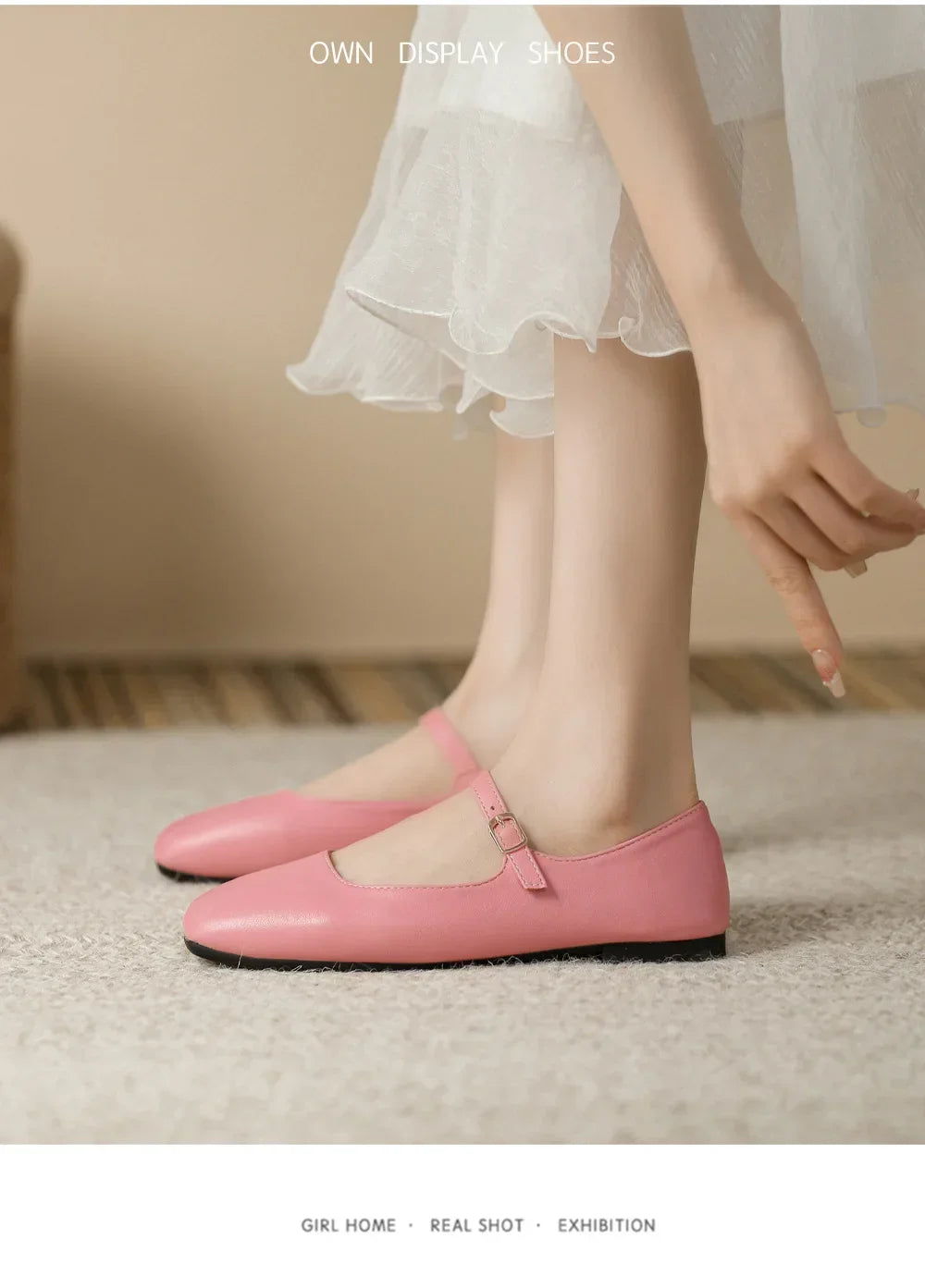 2025 Elegant Woman Square Toe Lolita Lady Barefoot Boat Gold Flats Elegant Soft Sole Ballerina Party Mary Jane Shoes