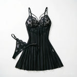 Black Sexy Women's Underwear: Laceless Panties with Cutouts, Sexy Halter Dresses, Female Erotic Wear, Naughty Pajamas ZA825096