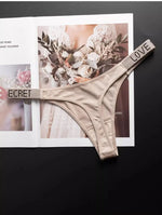 Letter Sexy Panties Women Thongs Rhinestones Diamonds G-string Sports Thong Low Waist Shorts Briefs T-back Fitness S-XL