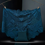 L-4XL Plus Size Women High Waist Panties Sexy Hollow Lace Flowers Embroidery Panty Lingerie Summer Breathable Butt Lifter Briefs