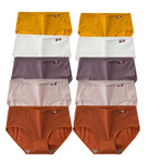 10Pcs/Set Women Cotton Seamless Panties Sexy Underwear Female Breathable Solid Color Underpants Lingerie Low Rise Briefs M-XL