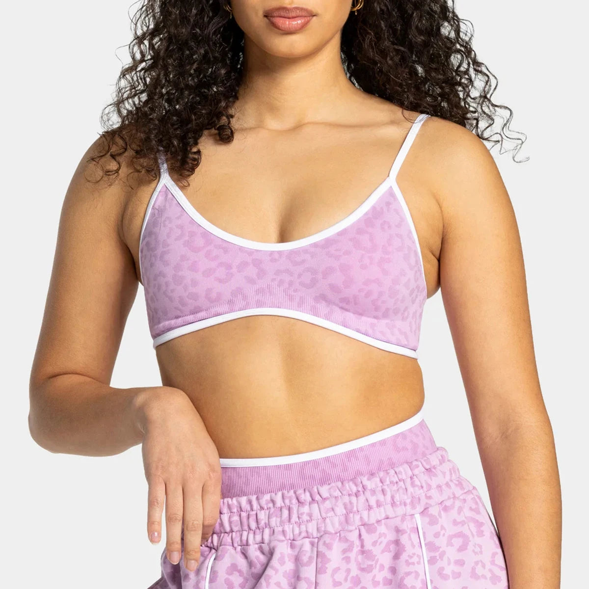 Braided Leopard Print Sports Bra - High Impact Support, Push-Up Design, Anti-Downward Shift, Breathable & Comfortable for Gym