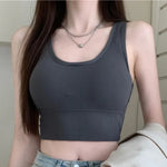 Sexy Bras Women Crop Top Seamless Underwear Hollow Back Cross Strap Sports Bra Without Steel Ring Female Fitness Top